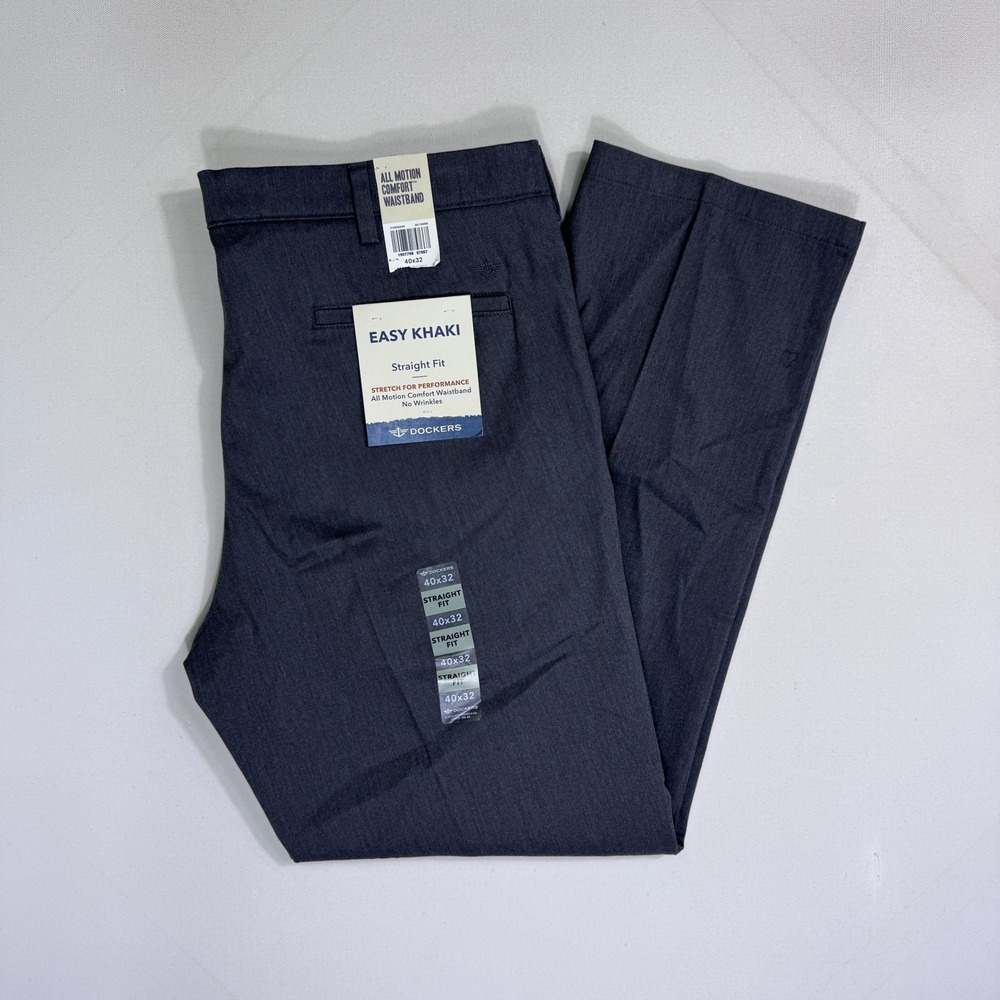 Dockers Mens Easy Khaki Straight Fit Stretch Performance Pants 40x32 (41x32) NWT